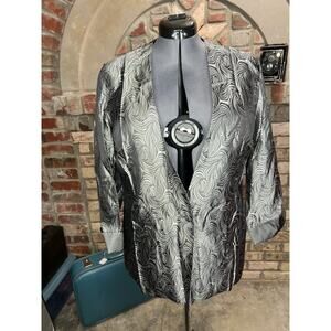 jacket blazer silver swirl boxy 1980s